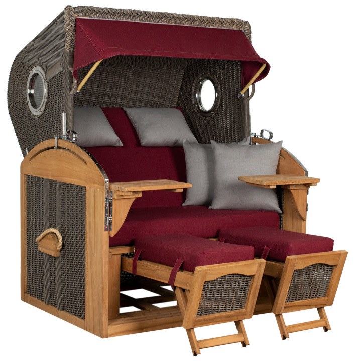 Strandkorb Horum XL Teak PE grey Dessin 594